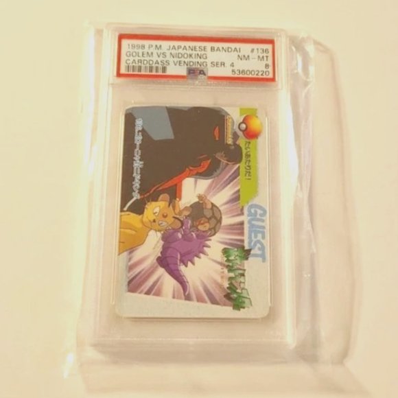 1998 Bandi Pokemon Card - Golem vs Nidoking - PSA 8 - Picture 1 of 2